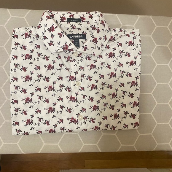 Men's Extra Slim Floral Stretch 1Mx Dress Shirt - Picture 2 of 2